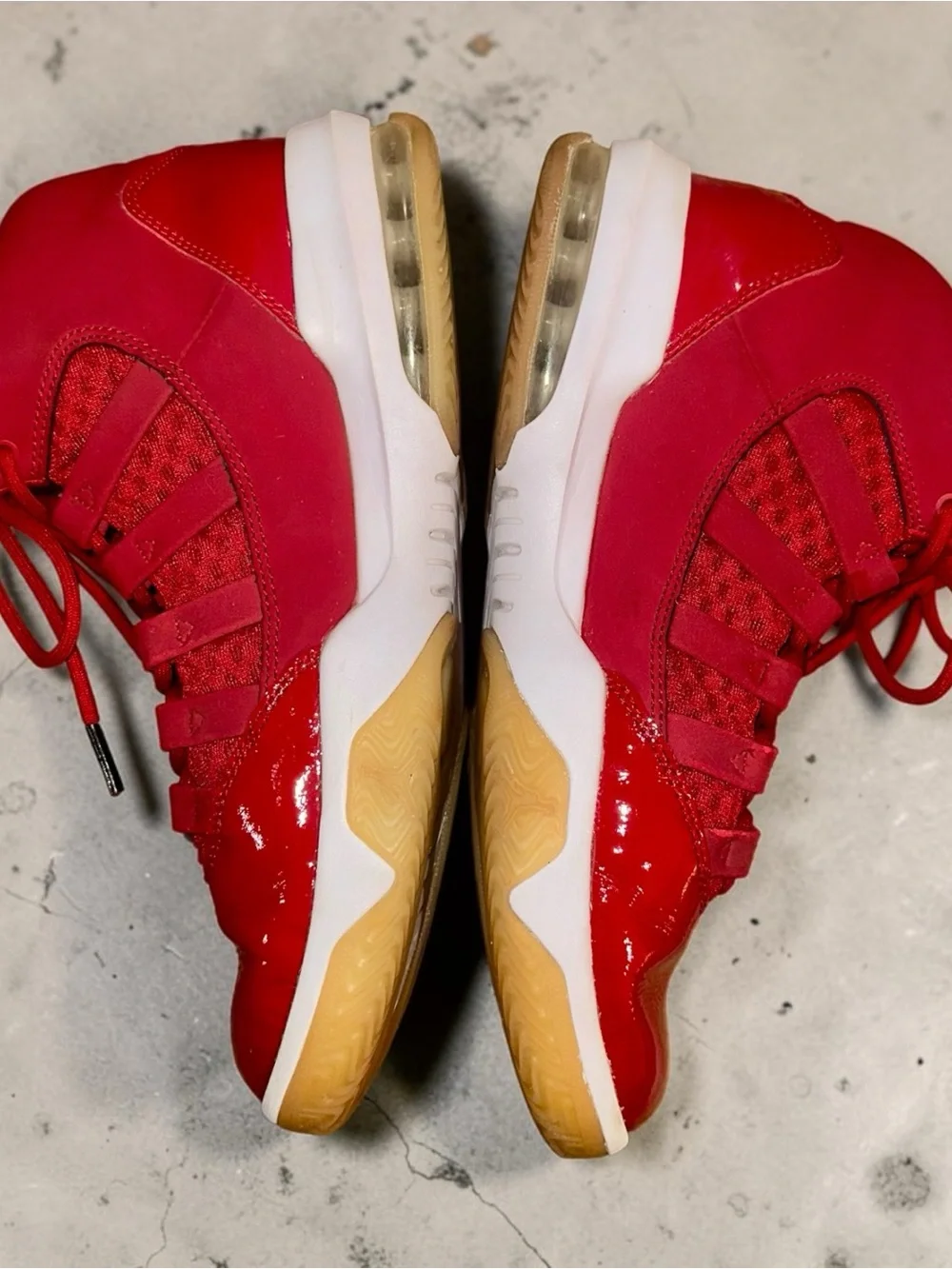 Jordan Men’s Red Patent Leather Basketball Sneakers
